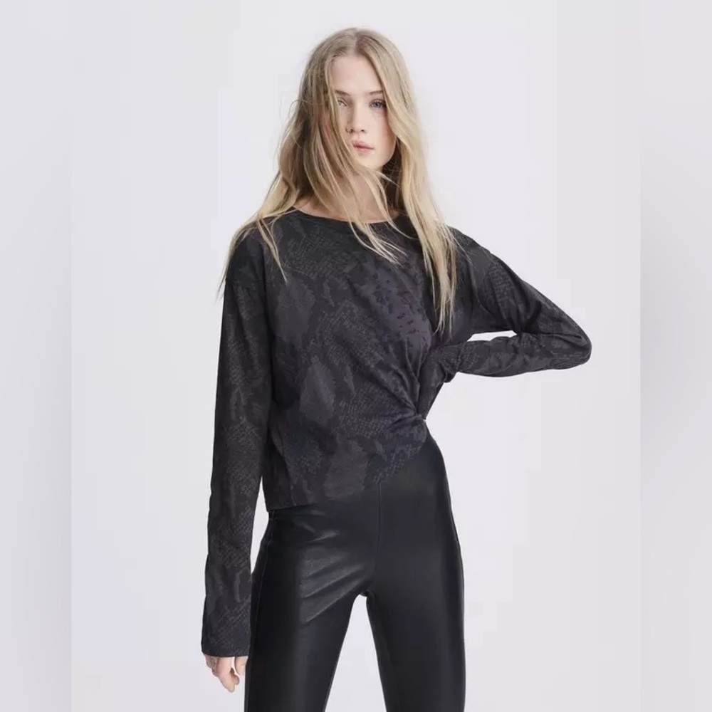 Rag & Bone Cropped Snake Print Long Sleeve Size S